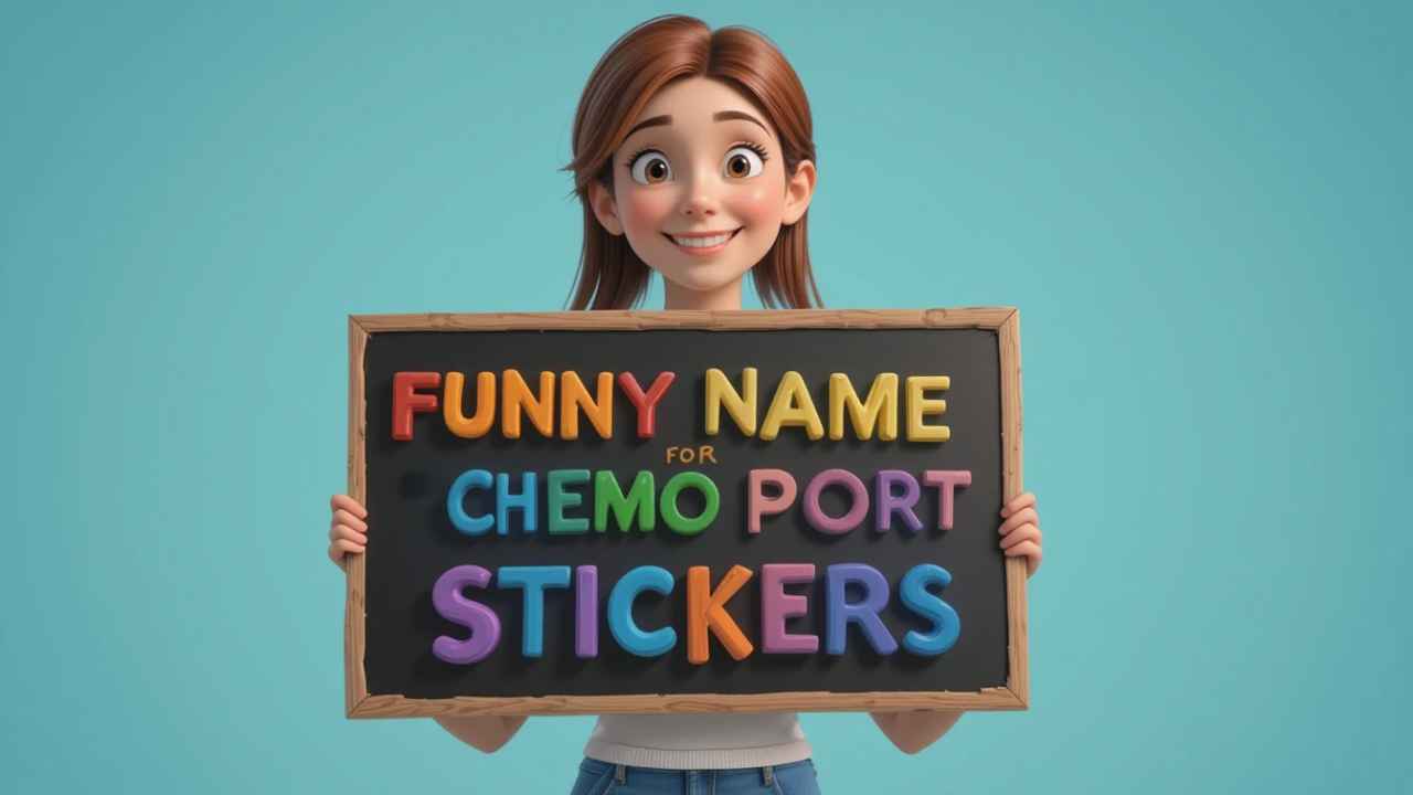 funny names for chemo port stickers
